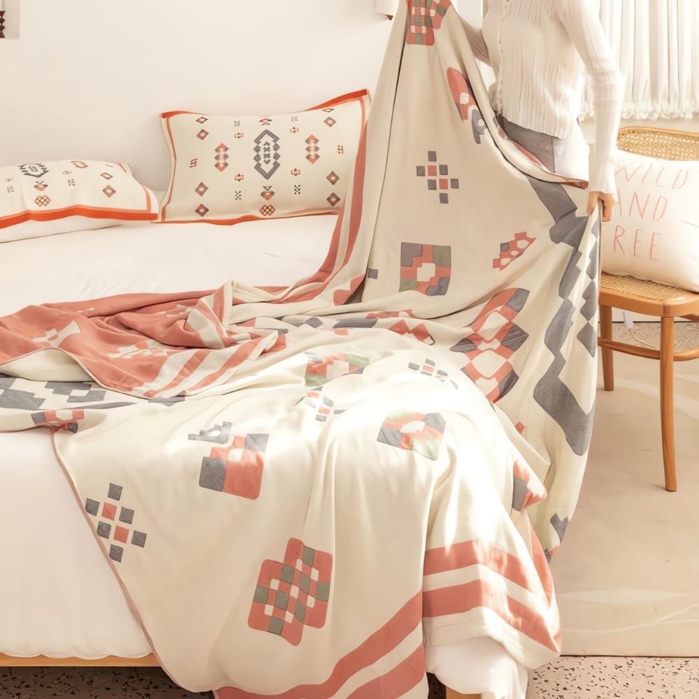 Cotton Blanket Four-Layer Gauze Lightweight Reversible