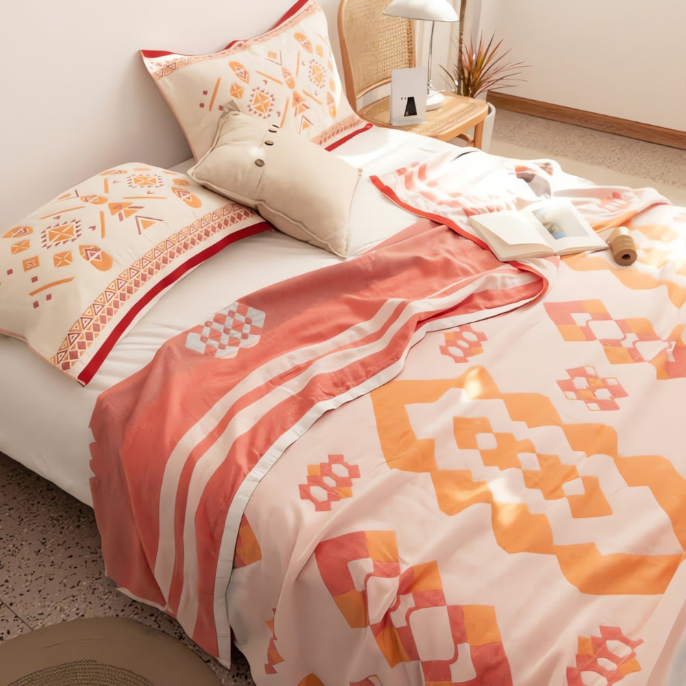 Cotton Blanket Four-Layer Gauze Lightweight Reversible