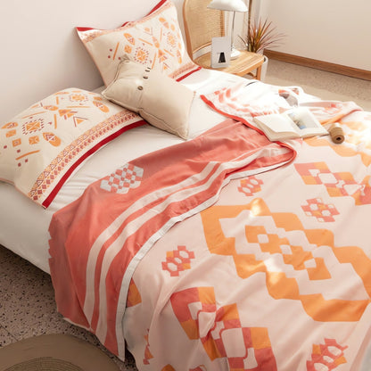 Cotton Blanket Four-Layer Gauze Lightweight Reversible