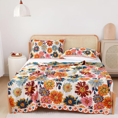 Cotton Blanket Organic Reversible Machine Washable