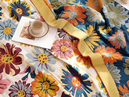 Cotton Blanket Organic Reversible Machine Washable