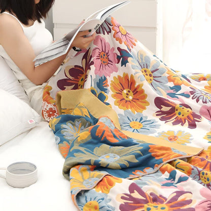 Cotton Blanket Organic Reversible Machine Washable