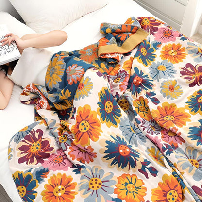 Cotton Blanket Organic Reversible Machine Washable