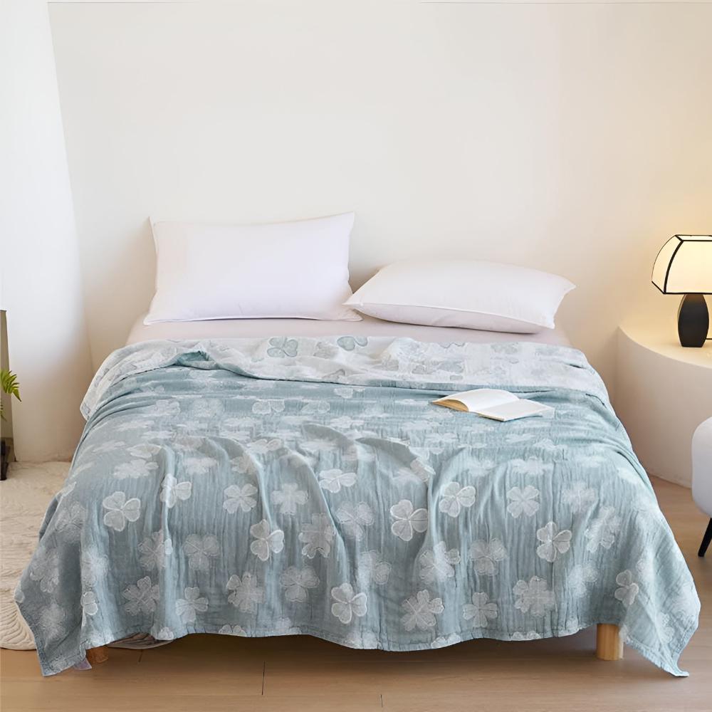 Cotton Blanket Organic Three-Layer Lightweight & Breathable