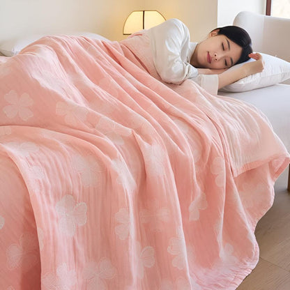 Cotton Blanket Organic Three-Layer Lightweight & Breathable