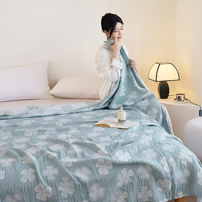 Cotton Blanket Organic Three-Layer Lightweight & Breathable