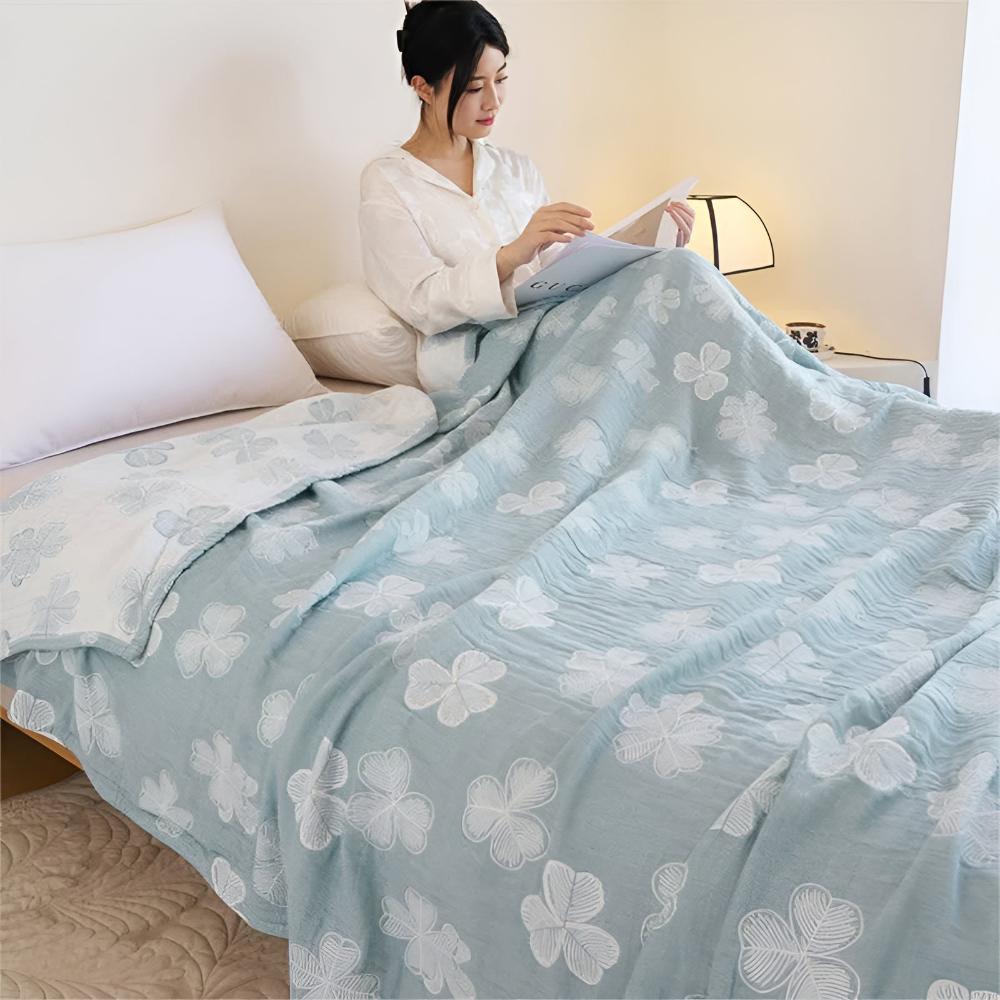 Cotton Blanket Organic Three-Layer Lightweight & Breathable