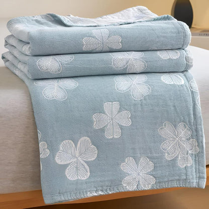 Cotton Blanket Organic Three-Layer Lightweight & Breathable