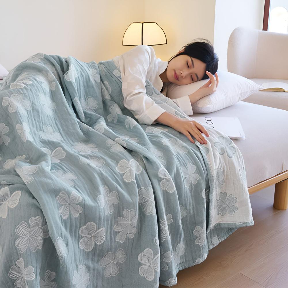 Cotton Blanket Organic Three-Layer Lightweight & Breathable
