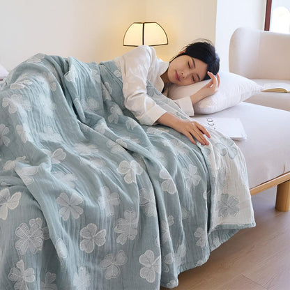 Cotton Blanket Organic Three-Layer Lightweight & Breathable