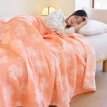 Cotton Blanket Organic Three-Layer Lightweight & Breathable
