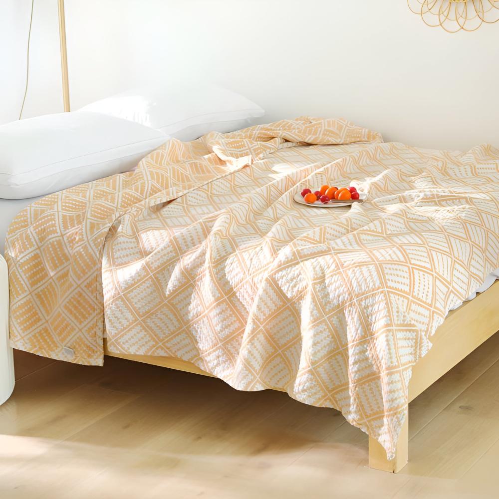 Cotton Blanket Plaid Lightweight & Breathable