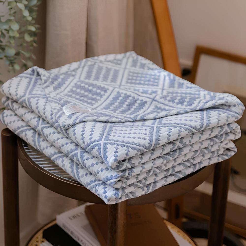 Cotton Blanket Plaid Lightweight & Breathable
