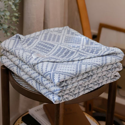 Cotton Blanket Plaid Lightweight & Breathable