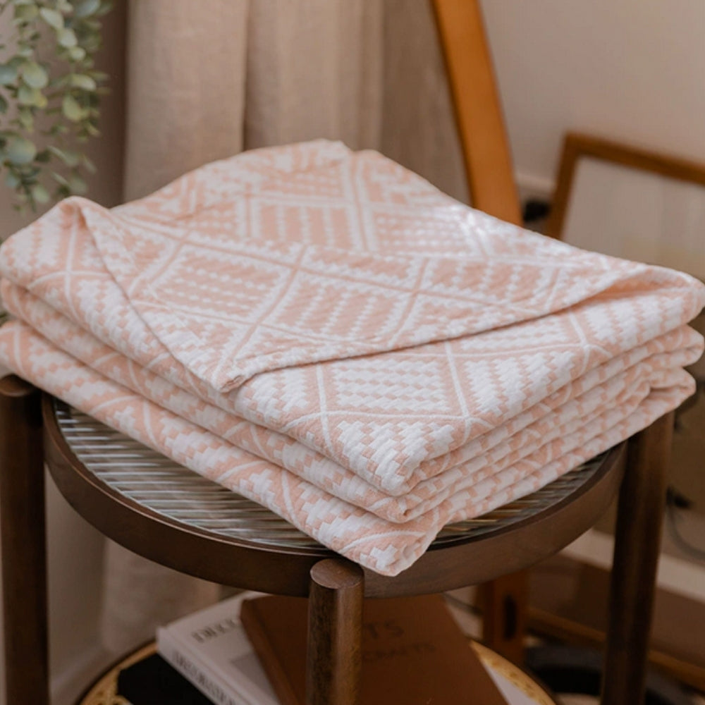 Cotton Blanket Plaid Lightweight & Breathable