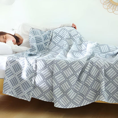 Cotton Blanket Plaid Lightweight & Breathable