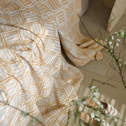 Cotton Blanket Plaid Lightweight & Breathable