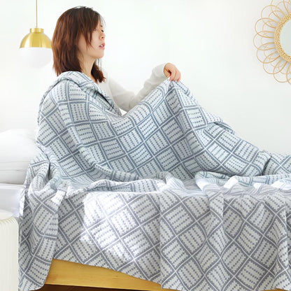 Cotton Blanket Plaid Lightweight & Breathable