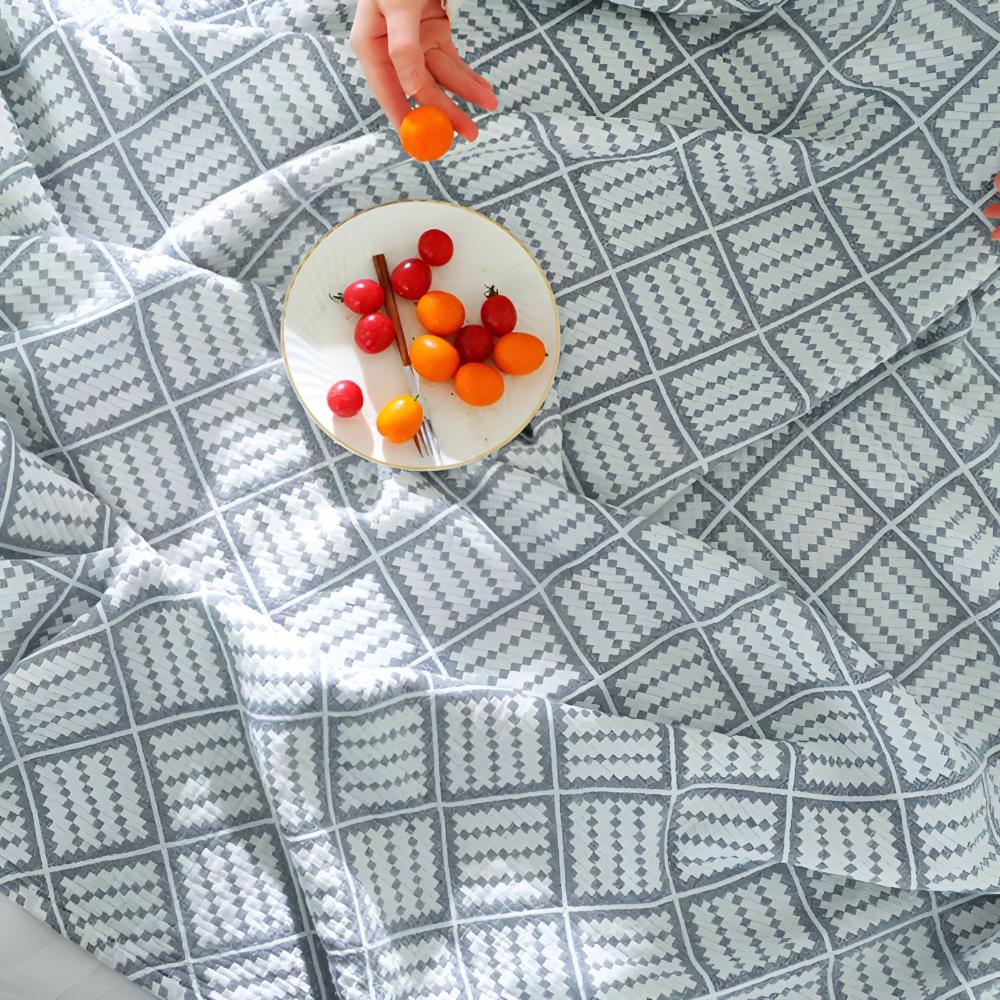 Cotton Blanket Plaid Lightweight & Breathable