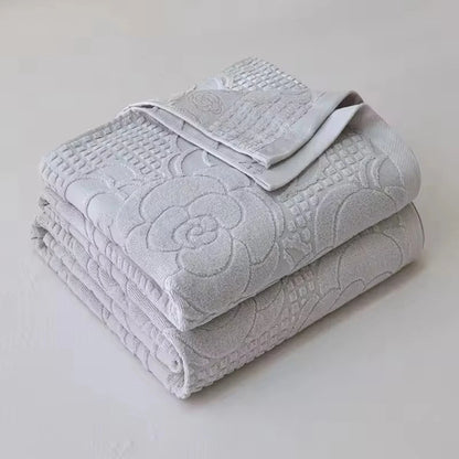 Cotton Blanket Raised Terry Lightweight Machine Washable