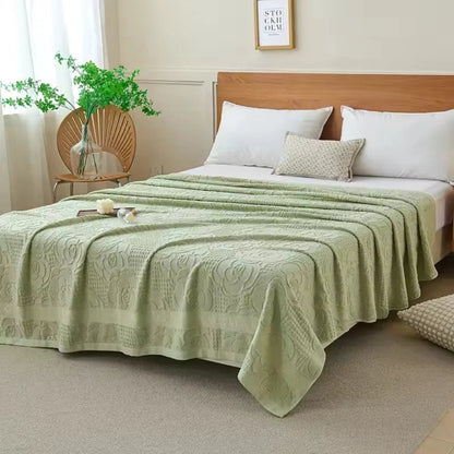 Cotton Blanket Raised Terry Lightweight Machine Washable
