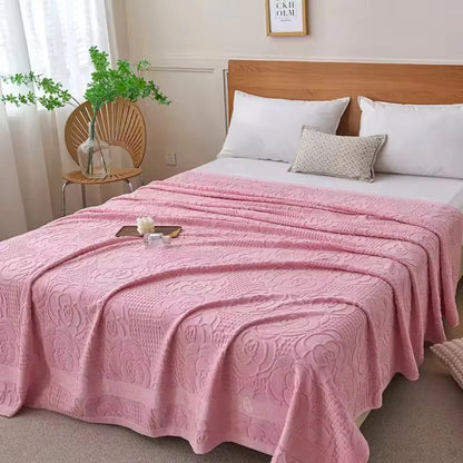 Cotton Blanket Raised Terry Lightweight Machine Washable