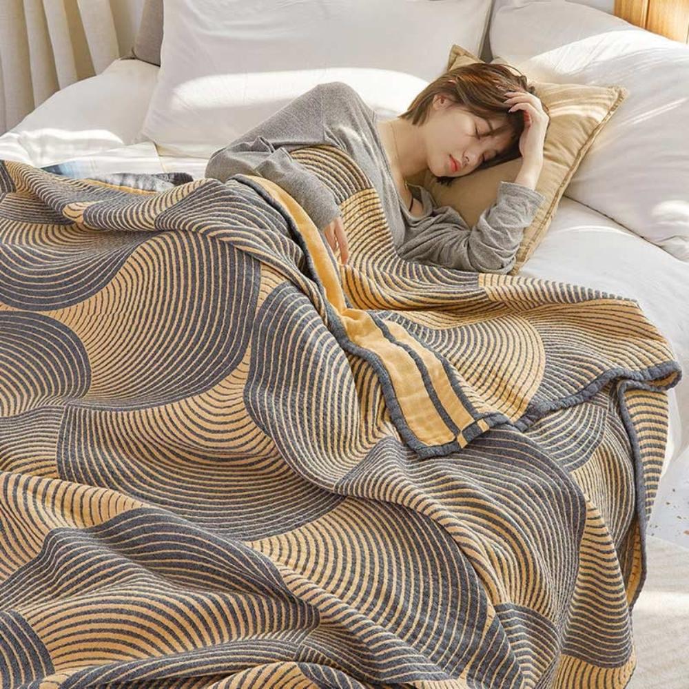 Cotton Blanket Reversible 4-Layer Muslin