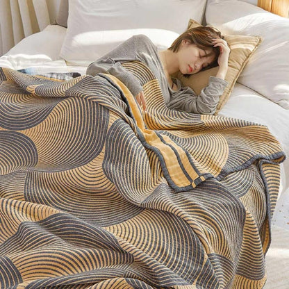 Cotton Blanket Reversible 4-Layer Muslin