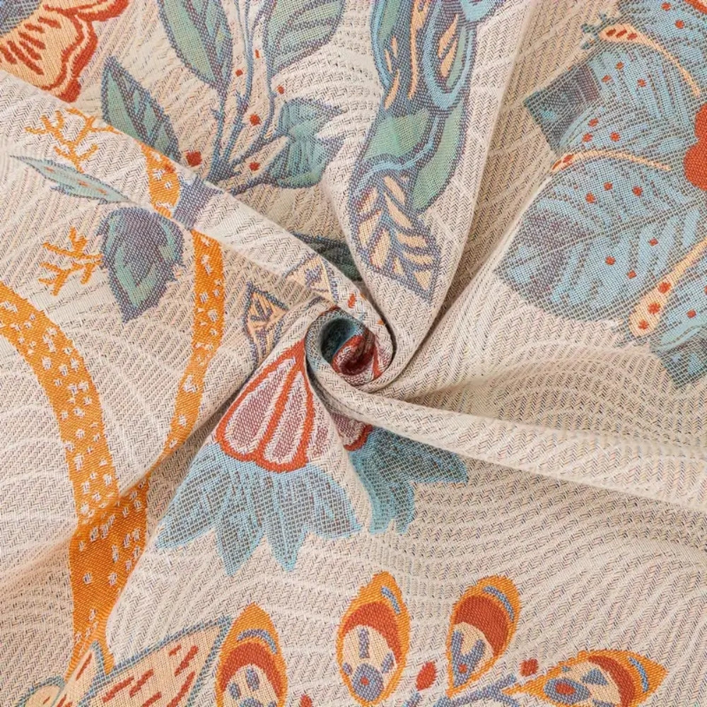 Cotton Blanket Reversible Floral Jacquard All-Season