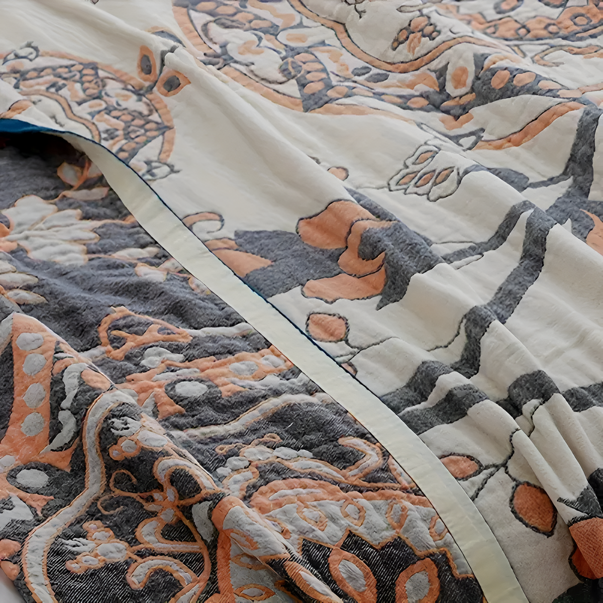 Cotton Blanket Reversible Floral Lightweight & Breathable