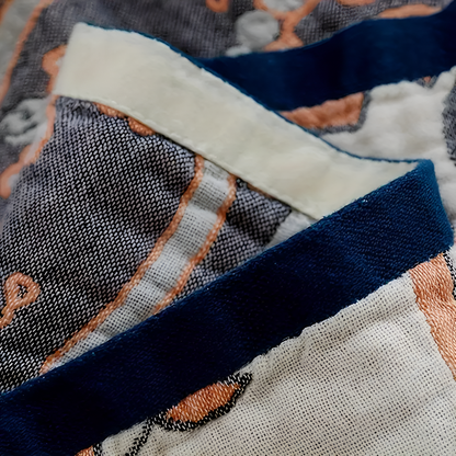 Cotton Blanket Reversible Floral Lightweight & Breathable