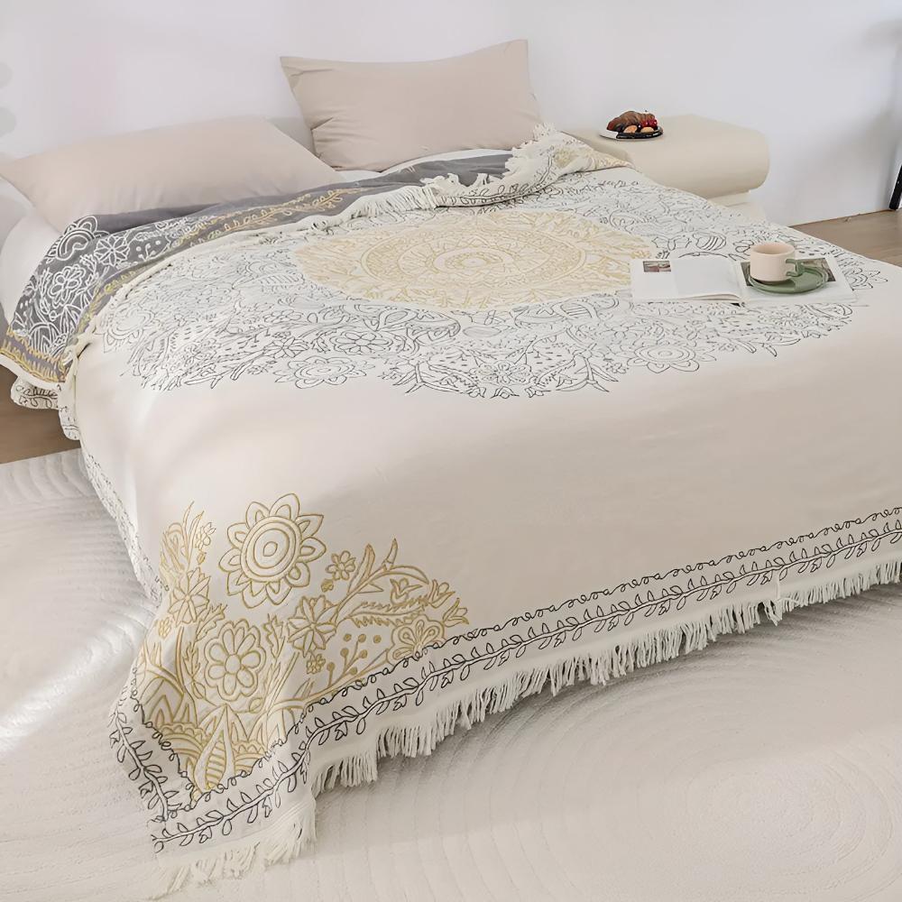 Cotton Blanket Reversible Jacquard Machine Washable
