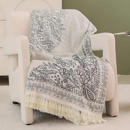 Cotton Blanket Reversible Jacquard Machine Washable