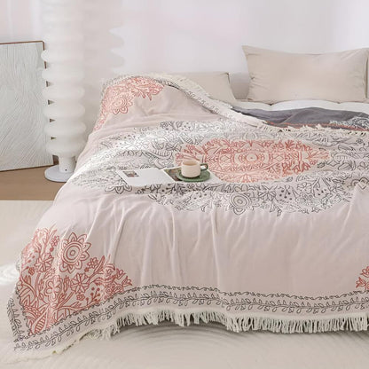 Cotton Blanket Reversible Jacquard Machine Washable