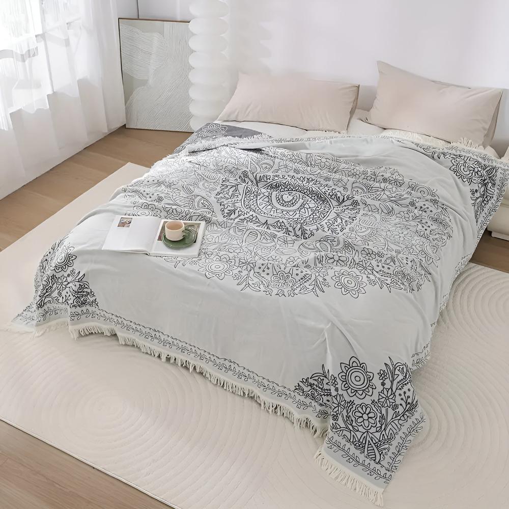 Cotton Blanket Reversible Jacquard Machine Washable