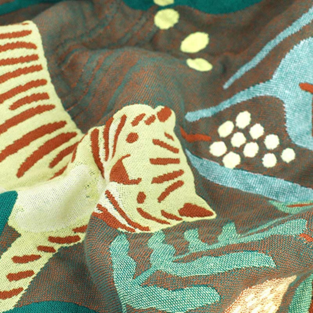 Cotton Blanket Reversible Jacquard Tassel Trim