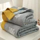 Cotton Blanket Reversible Lightweight Machine Washable
