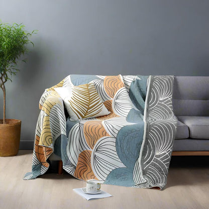 Cotton Blanket Scallop Pattern Machine Washable