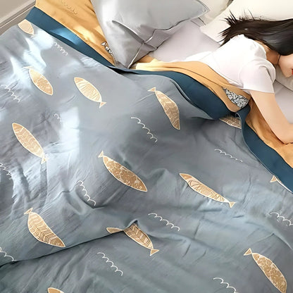 Cotton Gauze Blanket Breathable Jacquard Machine Washable