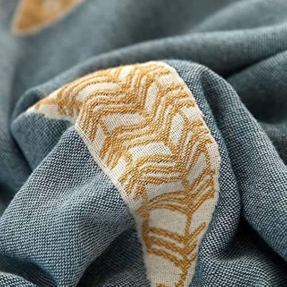 Cotton Gauze Blanket Breathable Jacquard Machine Washable