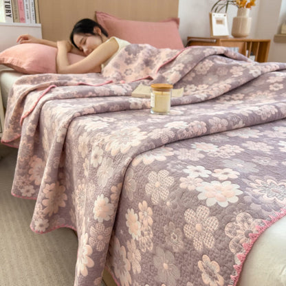 Cotton Gauze Blanket Reversible Floral Breathable