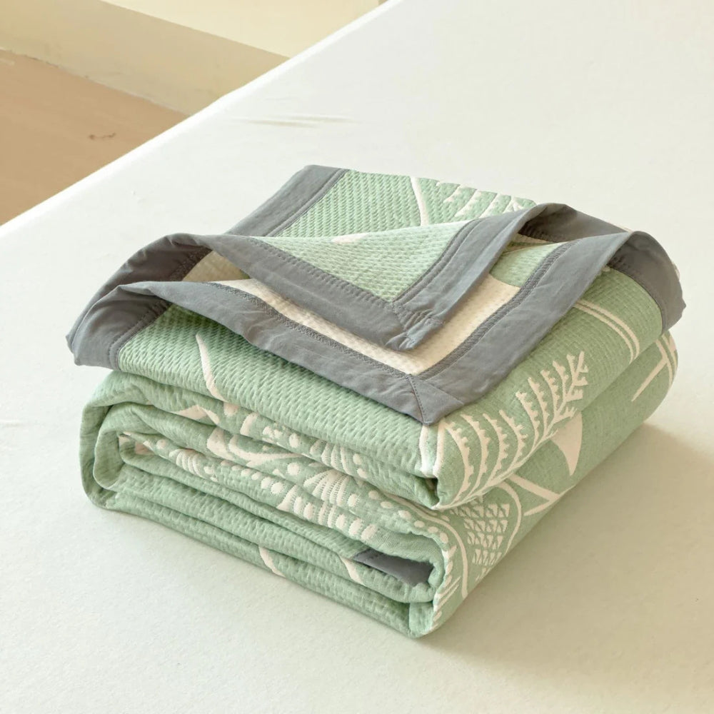 Cotton Gauze Blanket Reversible Floral Breathable