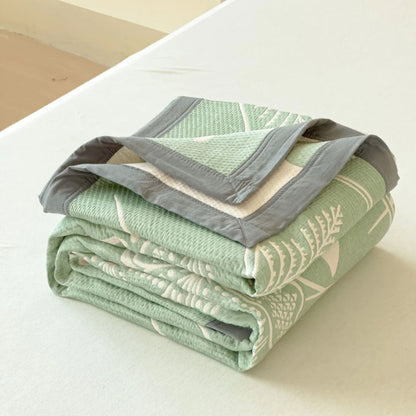Cotton Gauze Blanket Reversible Floral Breathable