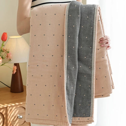 Cotton Gauze Throw Lightweight Breathable Reversible