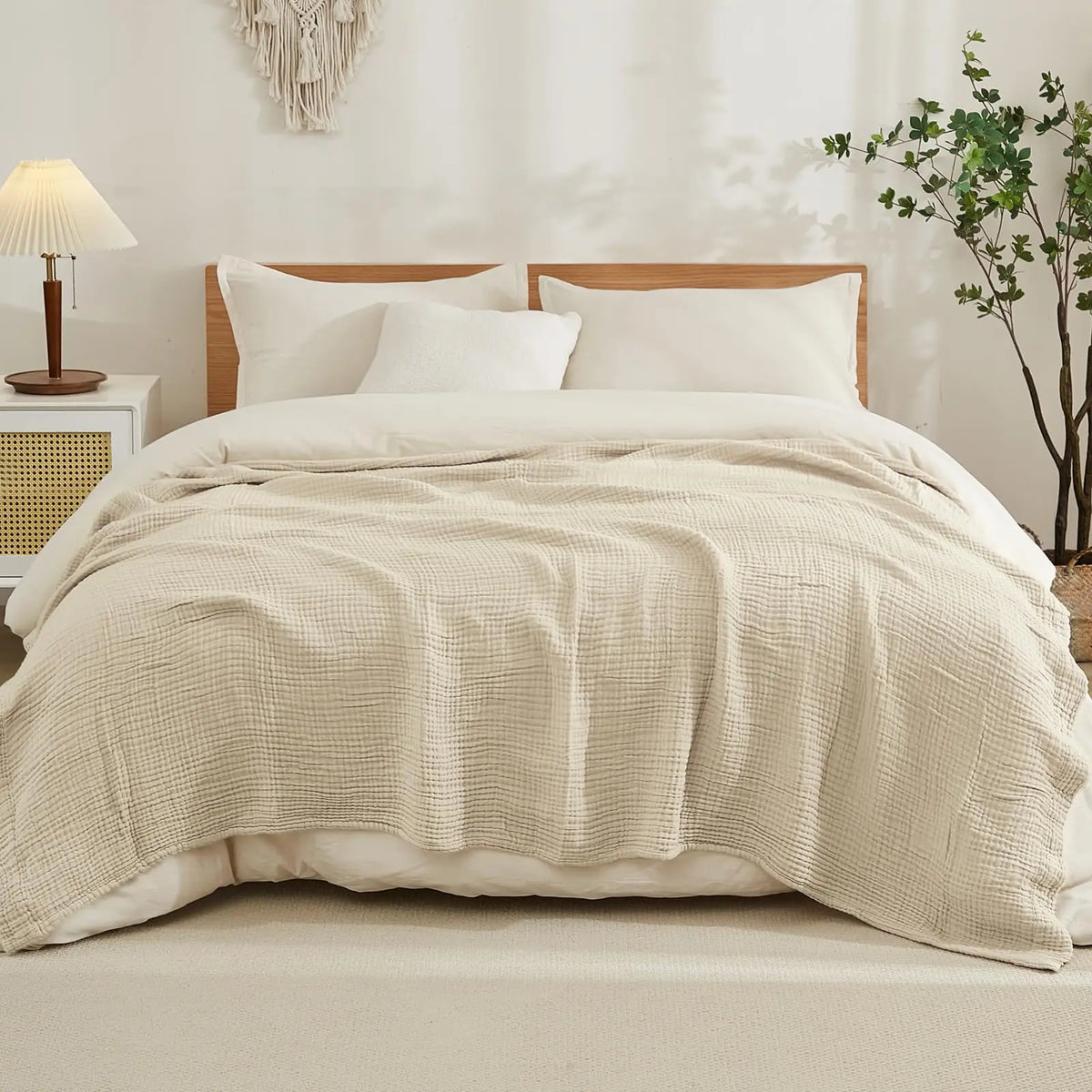 Cotton Muslin Blanket Six-Layer Breathable Year-Round Comfort