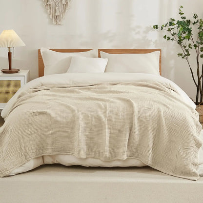 Cotton Muslin Blanket Six-Layer Breathable Year-Round Comfort