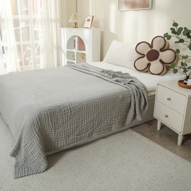 Cotton Muslin Blanket Six-Layer Breathable Year-Round Comfort