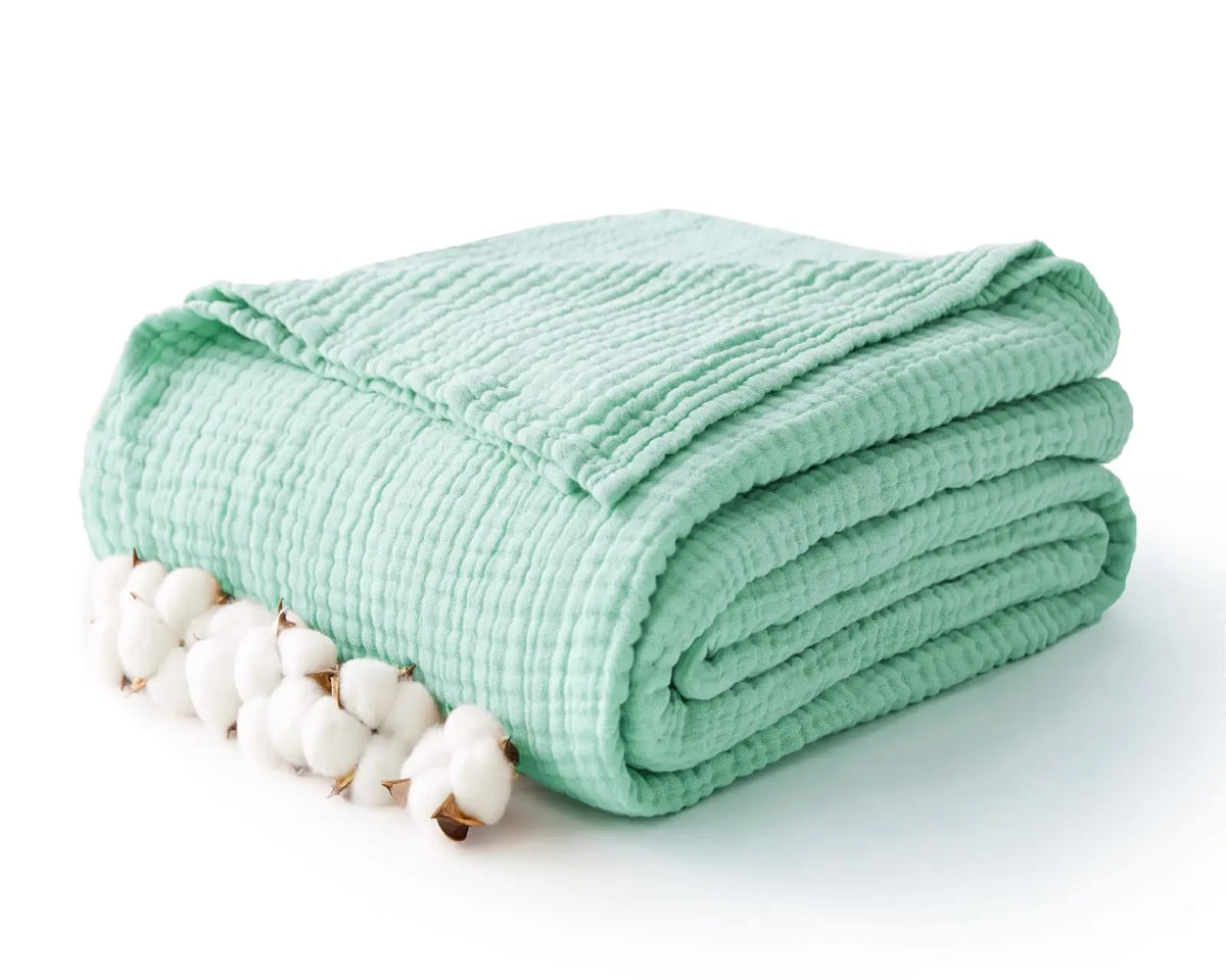 Cotton Muslin Blanket Six-Layer Breathable Year-Round Comfort