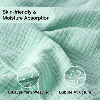 Cotton Muslin Blanket Six-Layer Breathable Year-Round Comfort