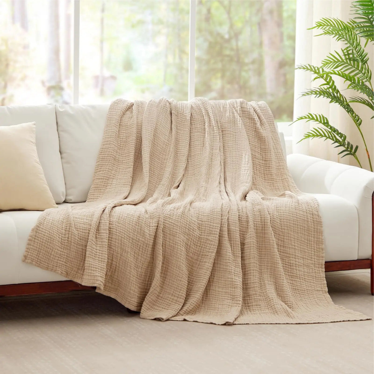 Cotton Muslin Blanket Six-Layer Breathable Year-Round Comfort